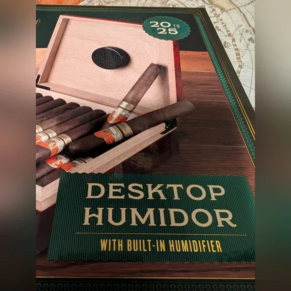 Bond Street Desktop With Built-in Humidor Cigar Case Brand New In Box - Picture 4 of 16